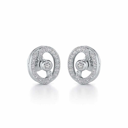 Luck All Silver Earrings - White Gold - Image 2