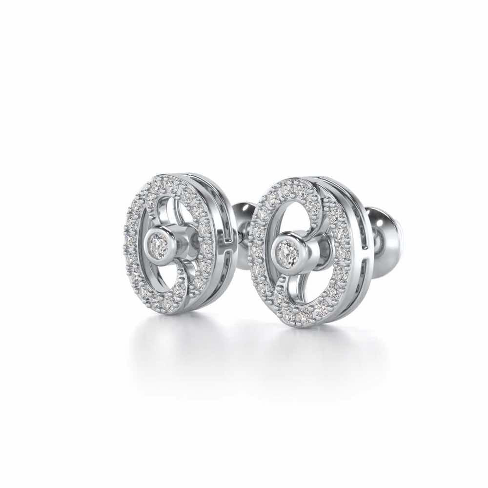 Luck All Silver Earrings - White Gold - Image 3