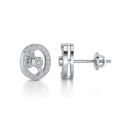 Luck All Silver Earrings - White Gold - Image 4