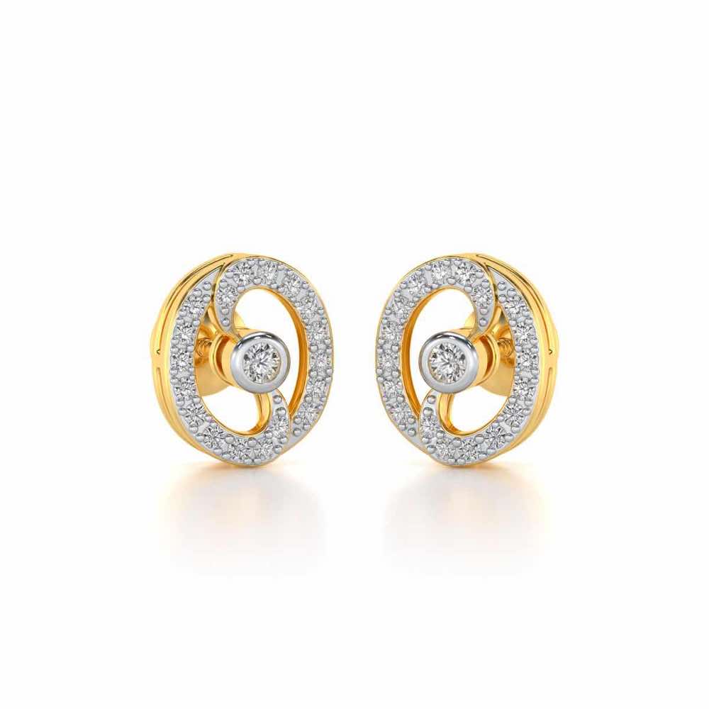 Luck All Silver Earrings - Yellow Gold - Image 2
