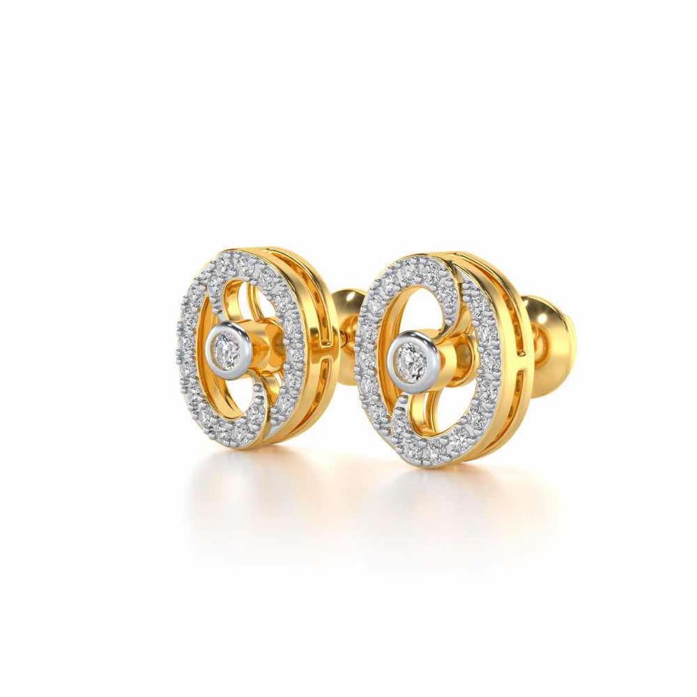 Luck All Silver Earrings - Yellow Gold - Image 3