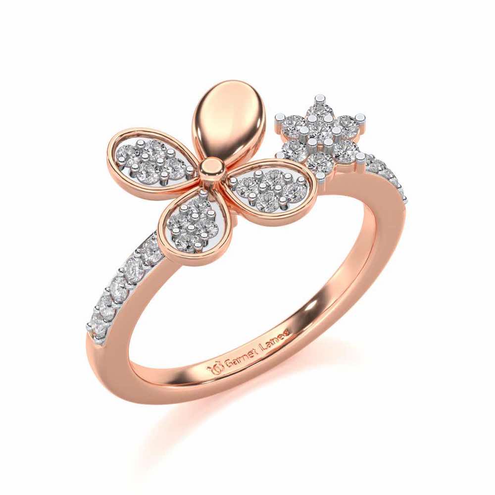 Luck Charm Silver Ring - Rose Gold - Image 1