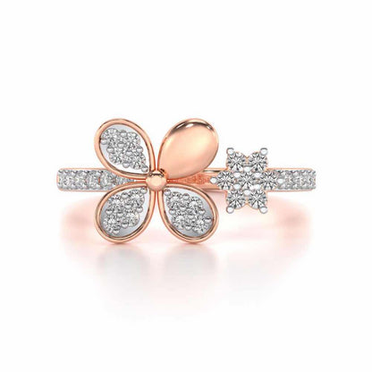 Luck Charm Silver Ring - Rose Gold - Image 4