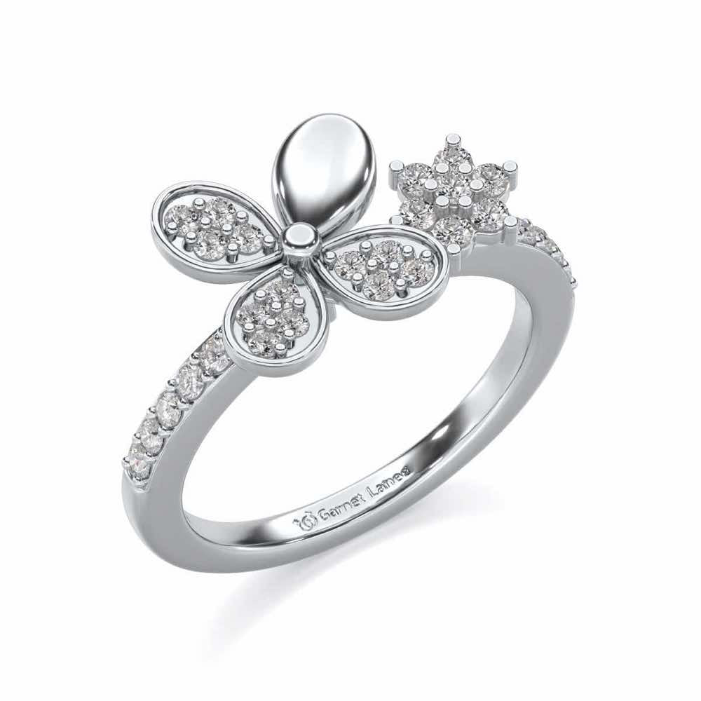 Luck Charm Silver Ring - White Gold - Image 1