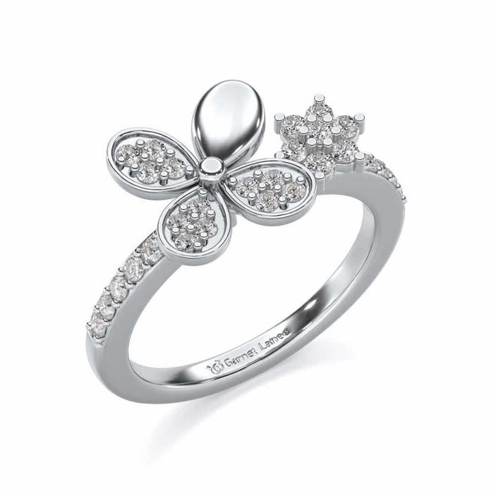 Luck Charm Silver Ring - White Gold - Image 1
