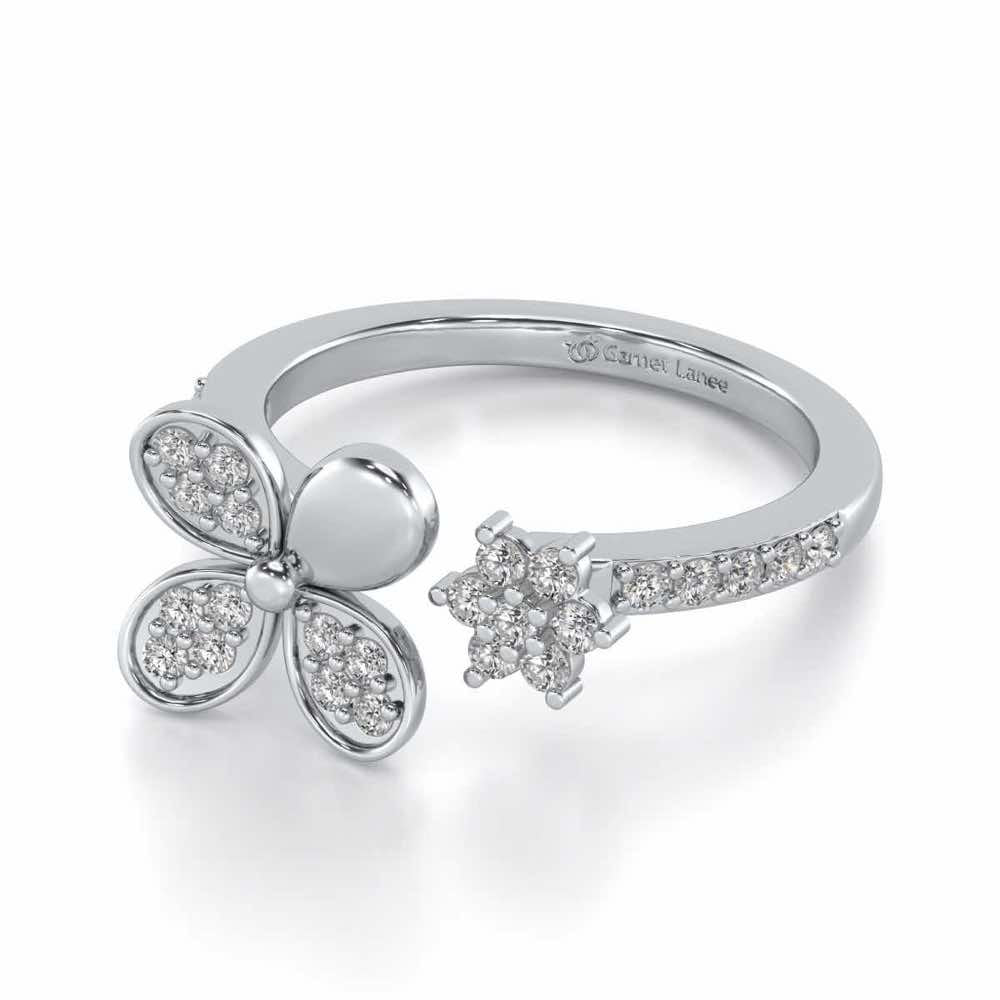 Luck Charm Silver Ring - White Gold - Image 2
