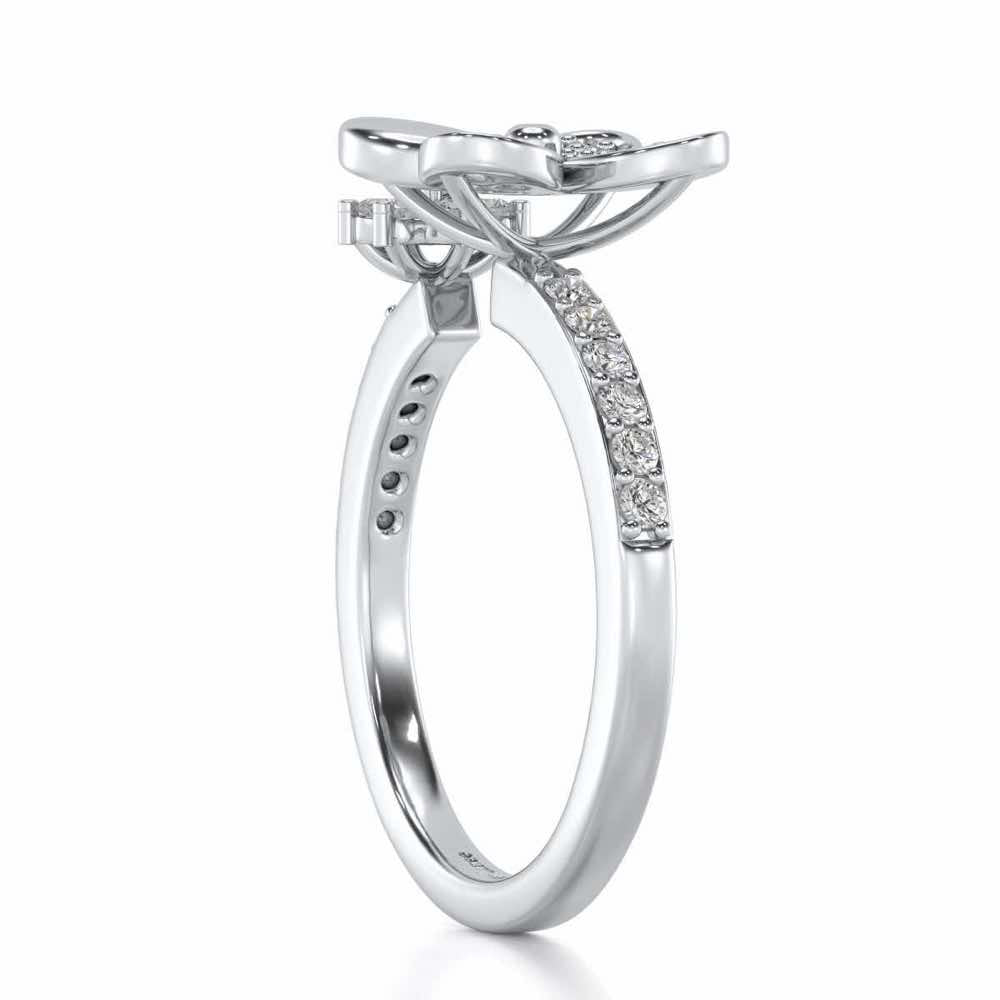 Luck Charm Silver Ring - White Gold - Image 3