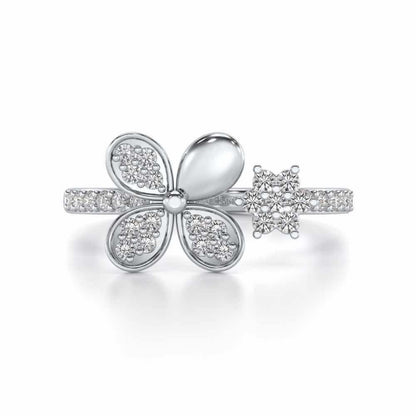Luck Charm Silver Ring - White Gold - Image 4