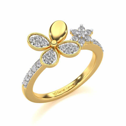 Luck Charm Silver Ring - Yellow Gold - Image 1