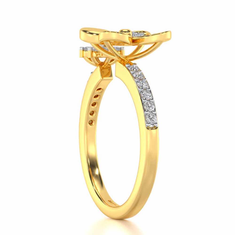 Luck Charm Silver Ring - Yellow Gold - Image 3