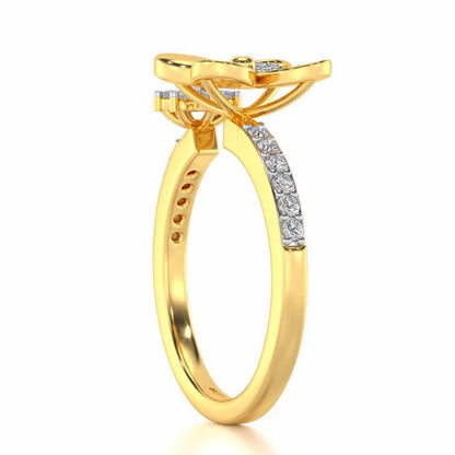 Luck Charm Silver Ring - Yellow Gold - Image 3