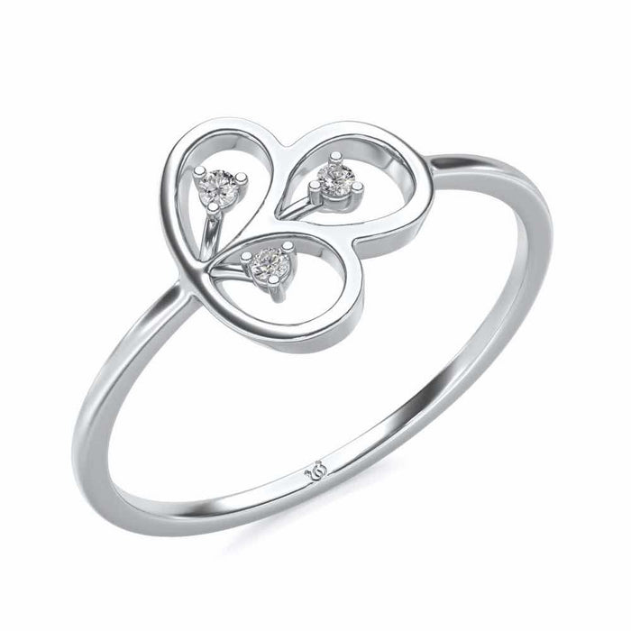 Luck Chord Silver Ring - White Gold - Image 1