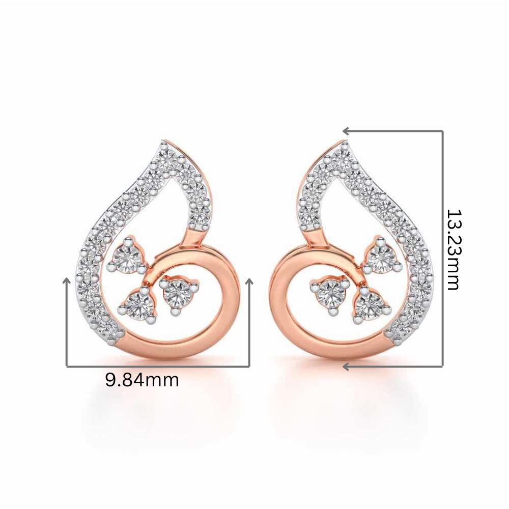 Luck Magic Silver Studs - Rose Gold - Image 2