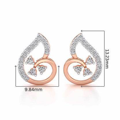 Luck Magic Silver Studs - Rose Gold - Image 2