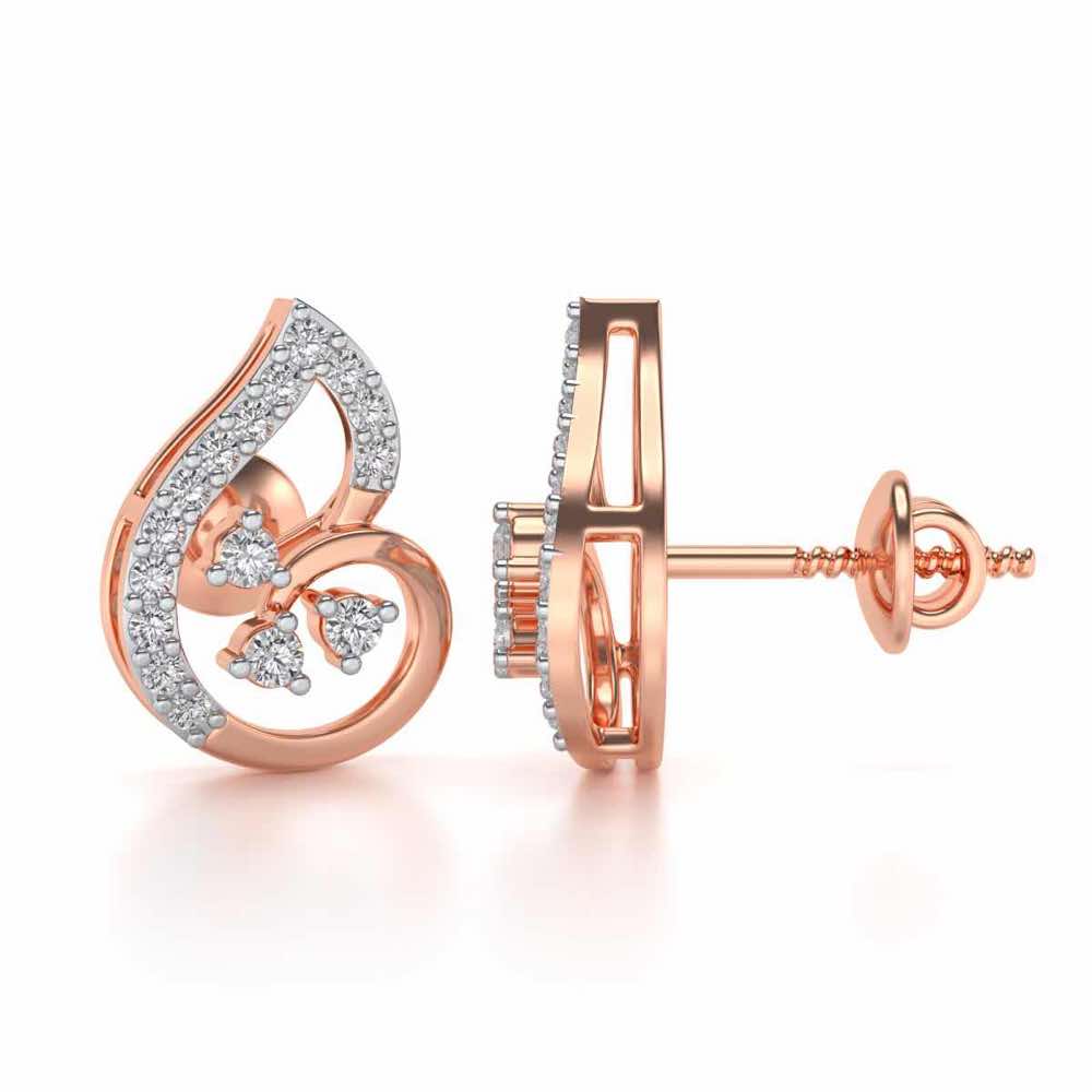 Luck Magic Silver Studs - Rose Gold - Image 4
