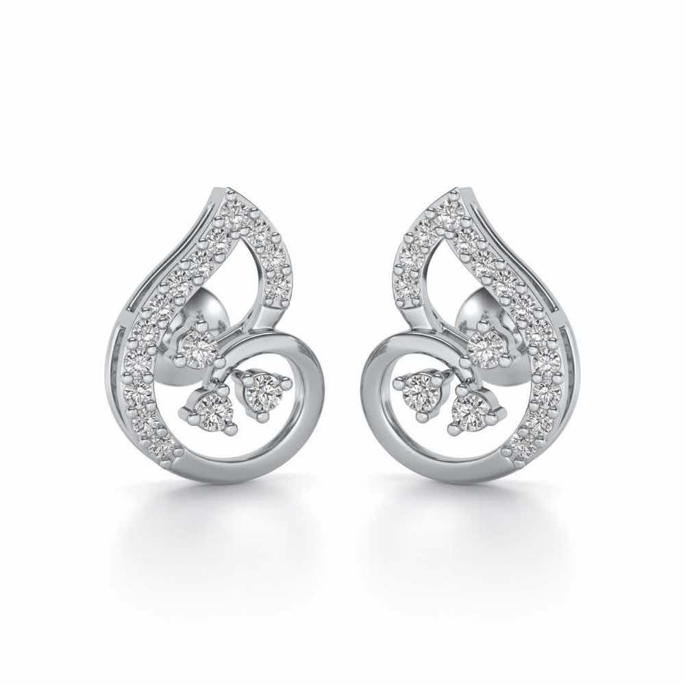 Luck Magic Silver Studs - White Gold - Image 1