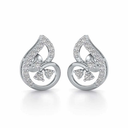 Luck Magic Silver Studs - White Gold - Image 1
