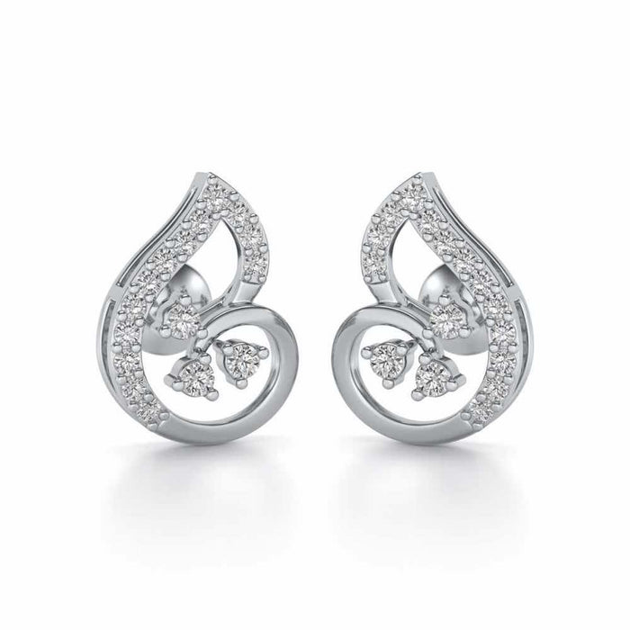 Luck Magic Silver Studs - White Gold - Image 1