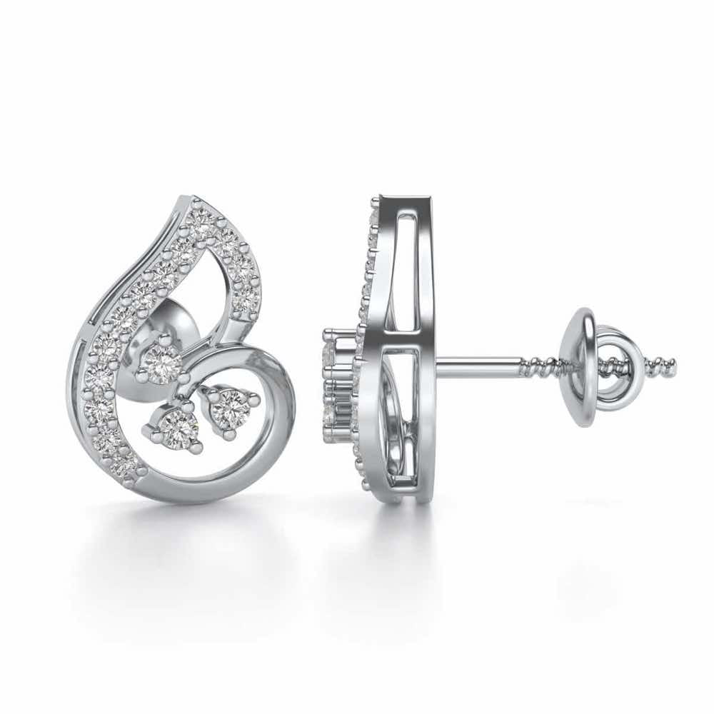 Luck Magic Silver Studs - White Gold - Image 4