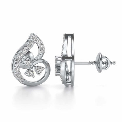 Luck Magic Silver Studs - White Gold - Image 4
