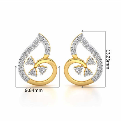 Luck Magic Silver Studs - Yellow Gold - Image 2