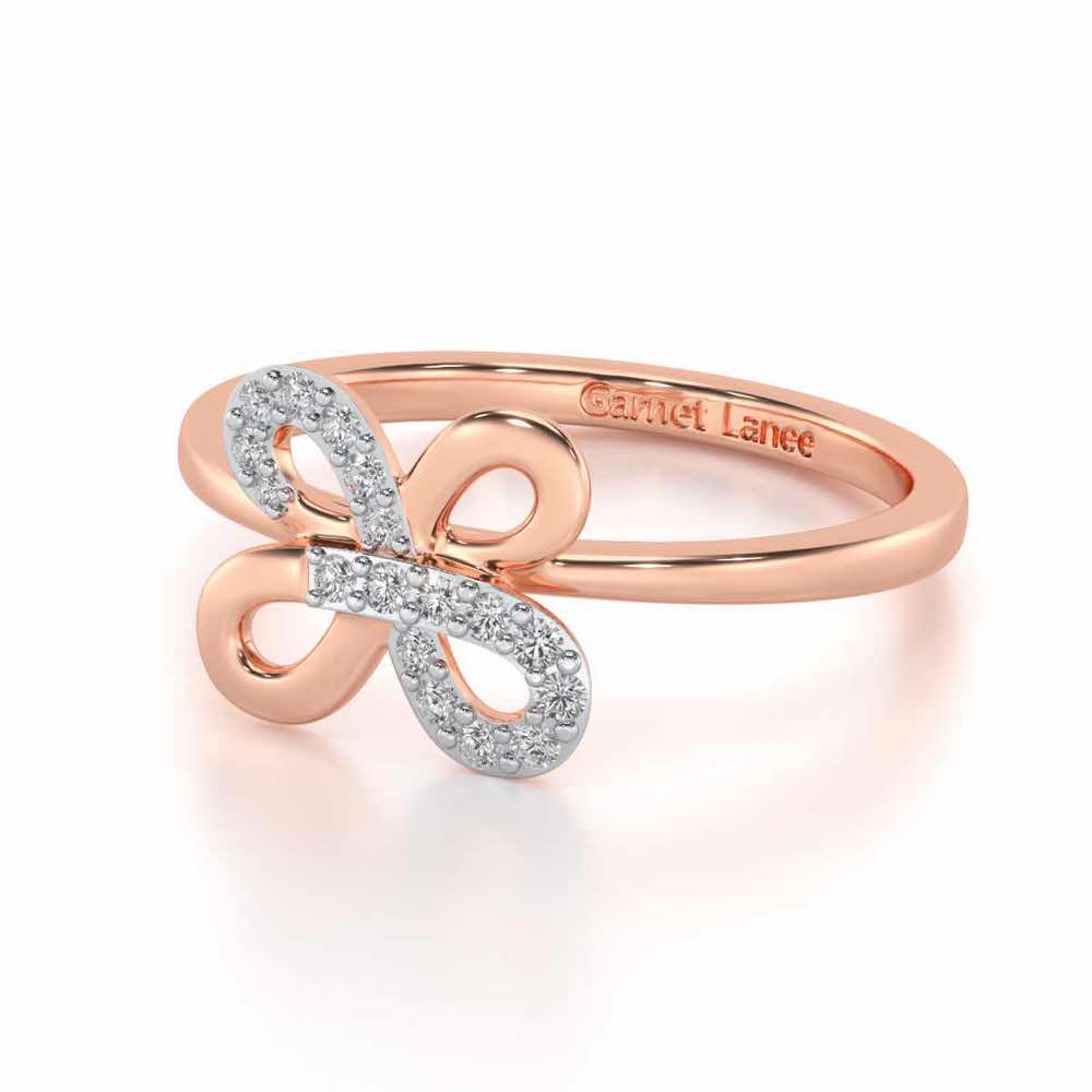 Luck Petal Silver Ring - Rose Gold - Image 2