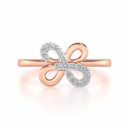 Luck Petal Silver Ring - Rose Gold - Image 4