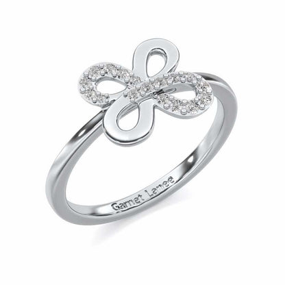 Luck Petal Silver Ring - White Gold - Image 1