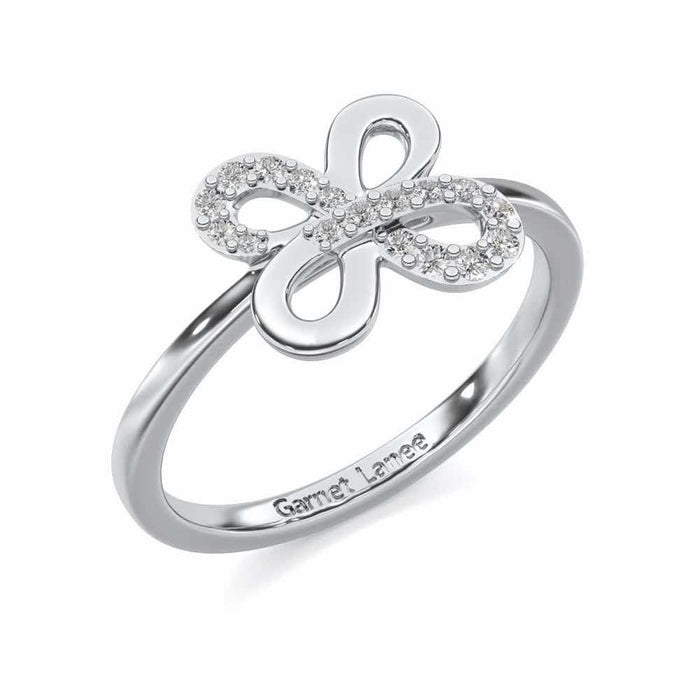 Luck Petal Silver Ring - White Gold - Image 1