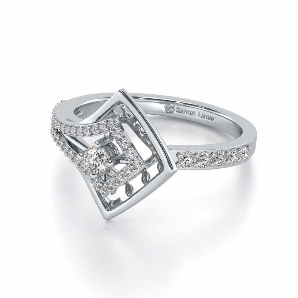Arrow Eye Silver Ring - White Gold - Image 2