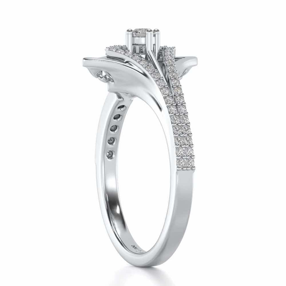 Arrow Eye Silver Ring - White Gold - Image 3