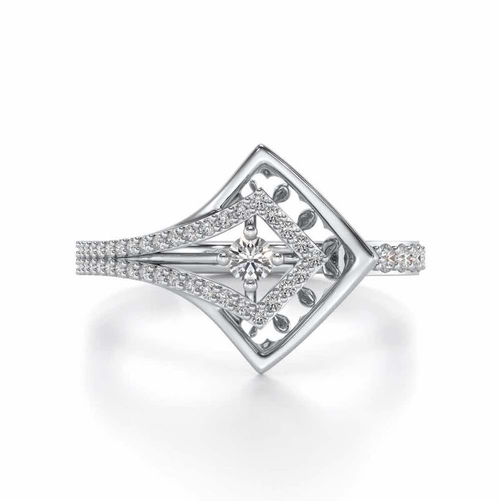 Arrow Eye Silver Ring - White Gold - Image 4