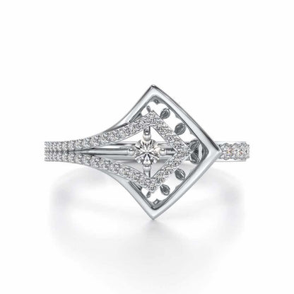 Arrow Eye Silver Ring - White Gold - Image 4