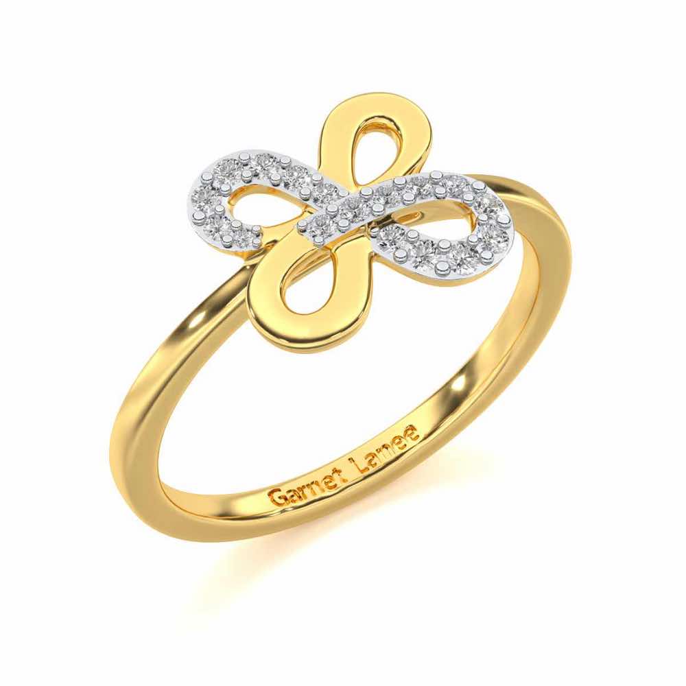 Luck Petal Silver Ring - Yellow Gold - Image 1
