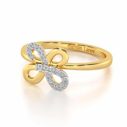 Luck Petal Silver Ring - Yellow Gold - Image 2