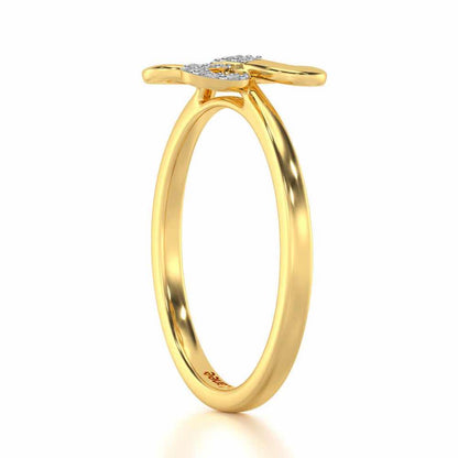Luck Petal Silver Ring - Yellow Gold - Image 3