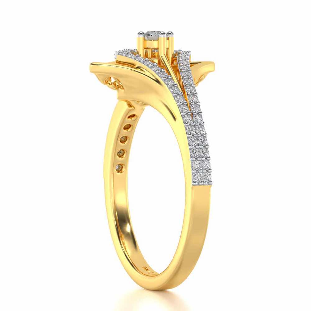 Arrow Eye Silver Ring - Yellow Gold - Image 3