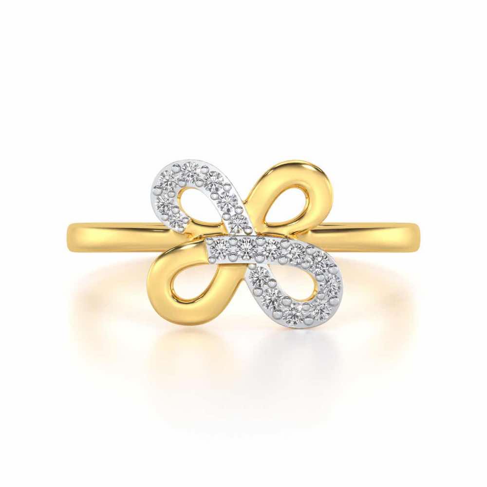 Luck Petal Silver Ring - Yellow Gold - Image 4