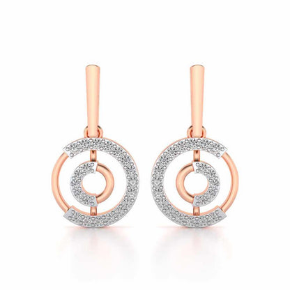 Lucky Circle Silver Earrings - Rose Gold - Image 1