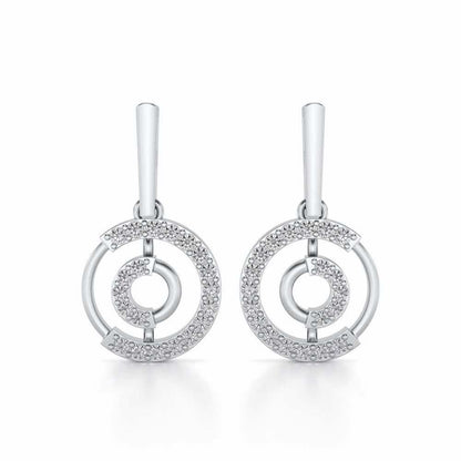Lucky Circle Silver Earrings - White Gold - Image 1