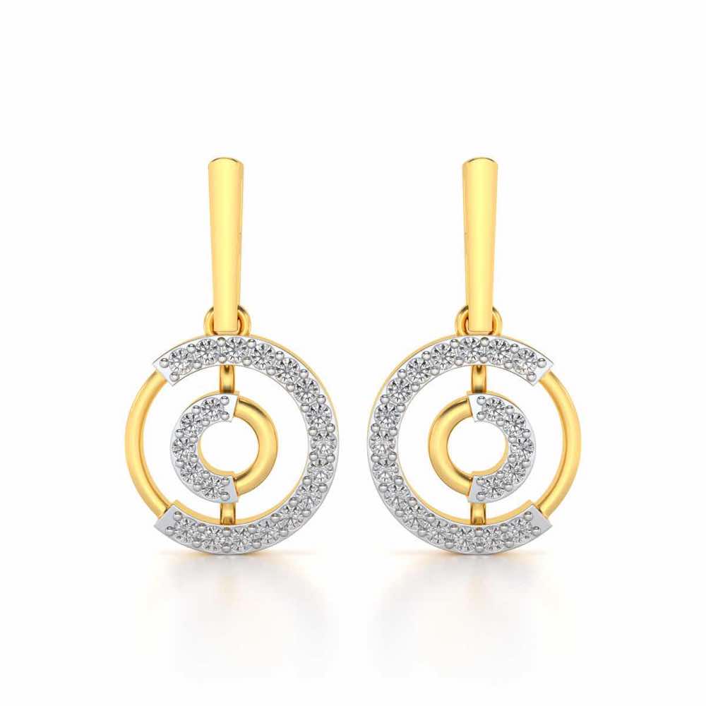 Lucky Circle Silver Earrings - Yellow Gold - Image 1