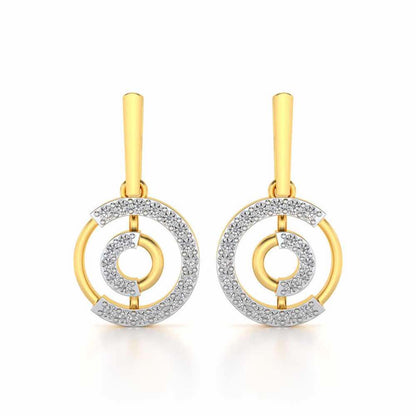 Lucky Circle Silver Earrings - Yellow Gold - Image 1