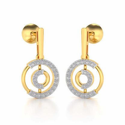 Lucky Circle Silver Earrings - Yellow Gold - Image 2
