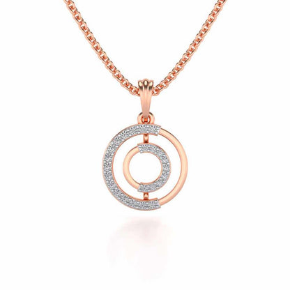 Lucky Circle Silver Pendant - Rose Gold - Image 1