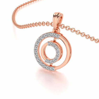 Lucky Circle Silver Pendant - Rose Gold - Image 2