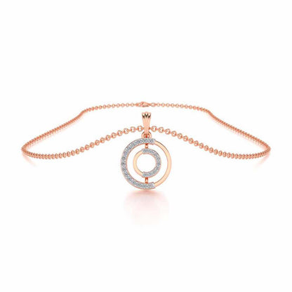 Lucky Circle Silver Pendant - Rose Gold - Image 3