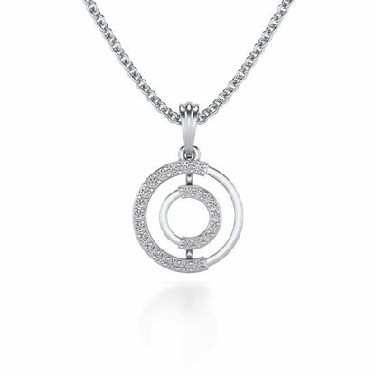 Lucky Circle Silver Pendant - White Gold - Image 1