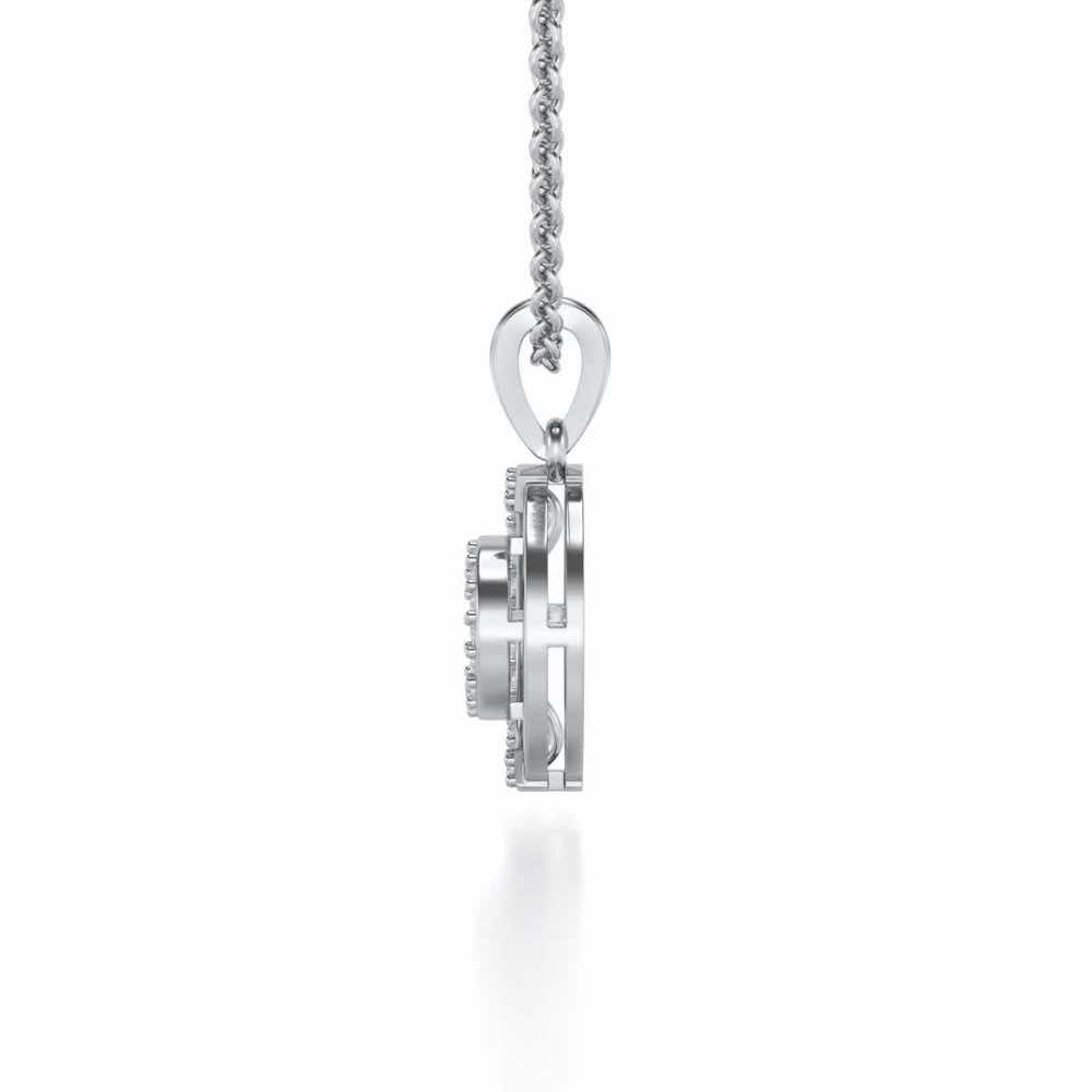 Lucky Circle Silver Pendant - White Gold - Image 4