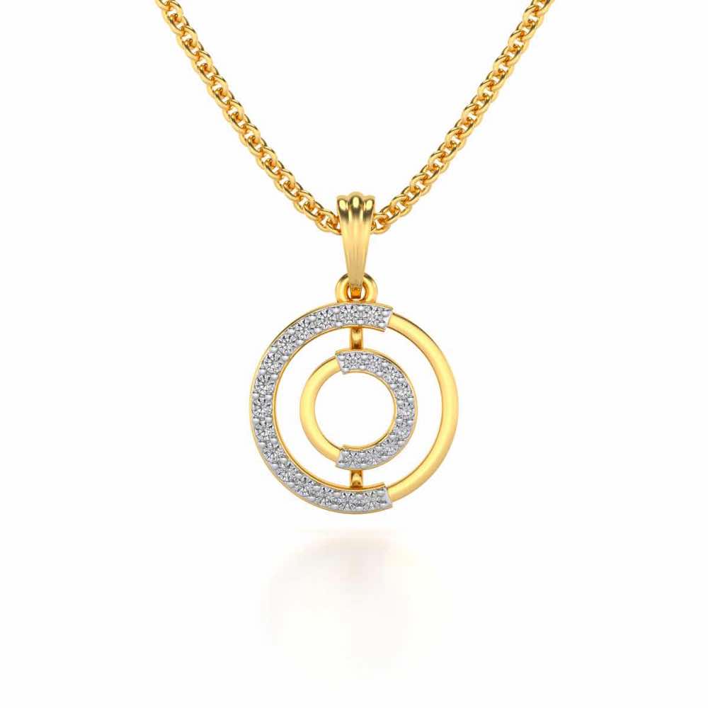 Lucky Circle Silver Pendant - Yellow Gold - Image 1