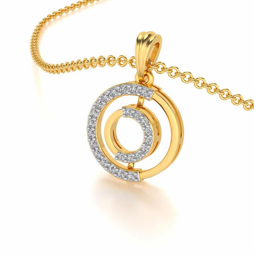 Lucky Circle Silver Pendant - Yellow Gold - Image 2